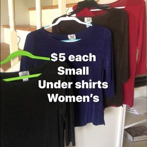 Black,navy,brown and cranberry tees